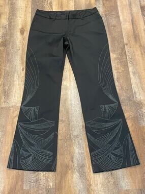 Express Black embellished flare leg dressy slacks/pants 9/10